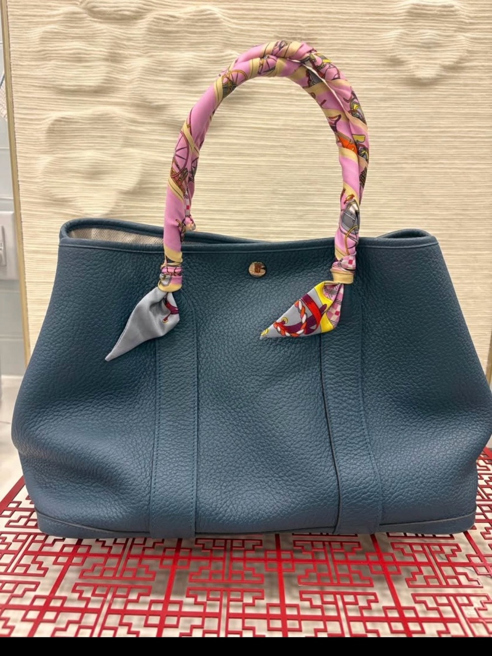 Authentic Hermes’ Garden Party Leather Tote Bag with receipt